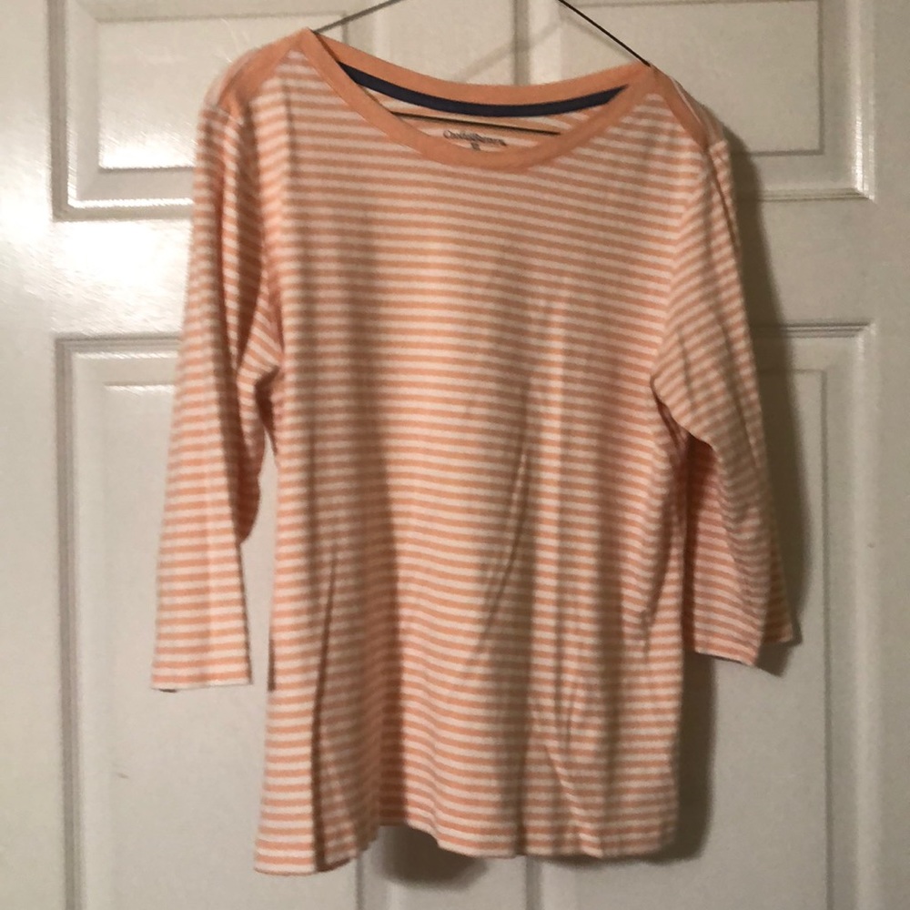 Stripped peach and white top
